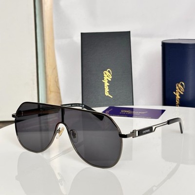Chopard SCHL24 63-13 Aviator Sunglasses Men Solid Black Lens UV Protection