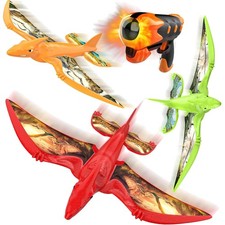 Dinosaur Airplane Launcher Toys Foam Flying Planes Kids Outdoor Play Gifts