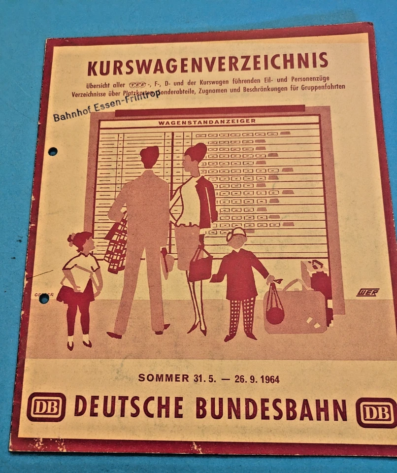 Kurswagenverzeichnis Sommer 1964, Deutsche Bundesbahn