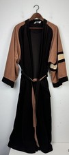 Vintage Mens Velveteen Robe 80s 70s Retro Lounge Dad Skater Brown Multicolor