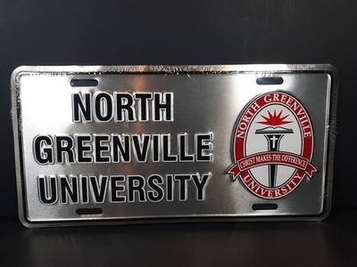 North Greenville University License Plate Aluminum Old Style Tag Tigerville SC