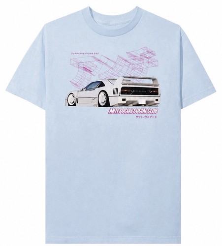 Anti Social Social Club ASSC Yokohama Tee Men’s S Lt Blue Graphic Logo Crew