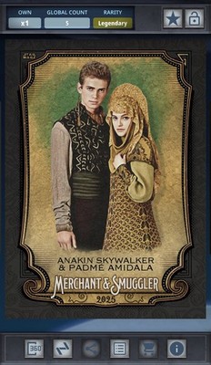 Padme Amidala Anakin Skywalker Black /5 Star Wars Card Trader Merchant Smuggler