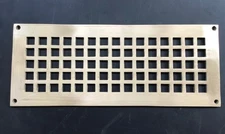 Antique rectangular cast brass air vent / register cover grate grille 14-3/4"