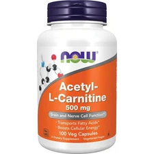 NOW Foods Acetyl L-Carnitine 500 mg 100 Veg Caps