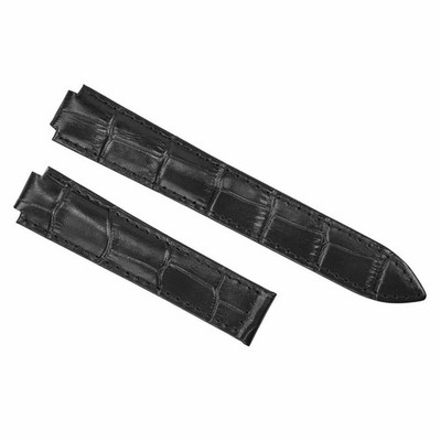 18MM NEW LEATHER WATCH BAND STRAP FOR CARTIER BALLON BLEU 3001 WATCH BLACK