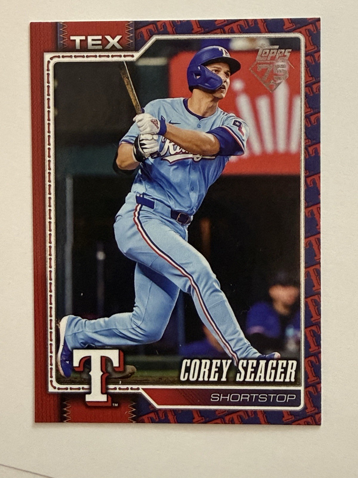 2026 Topps Corey Seager Team Color Border Variation SP #96 Rangers