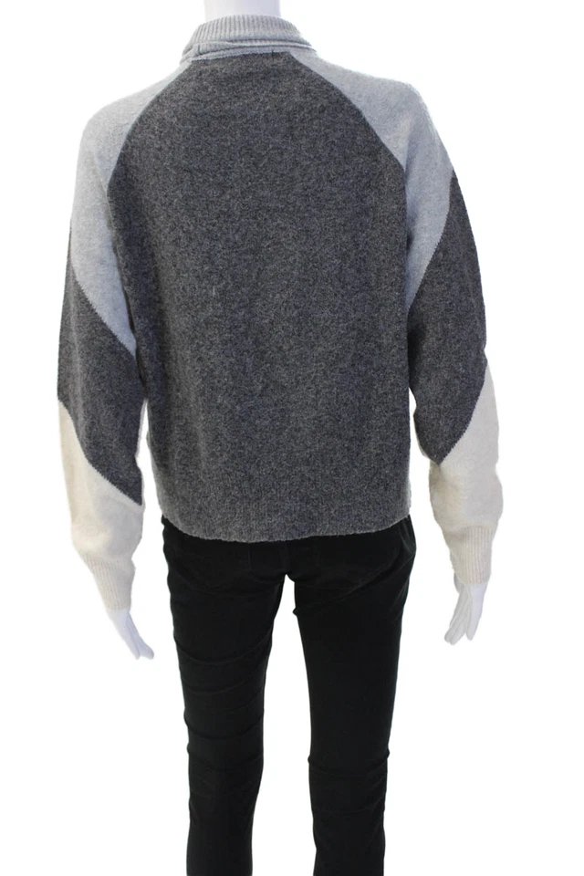 Vero Moda Women's Turtleneck Long Sleeves Colorblock Sweater Gray Size XS - Image 3 of 4