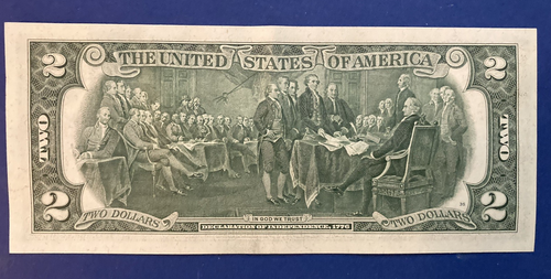 First Day Issue 1976 $2 Federal Reserve Note - Stamped! - Picture 3 of 3