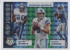 2020 Mosaic Flea Flicker Green Prizm Matthew Stafford Barry Sanders HOF 0h28