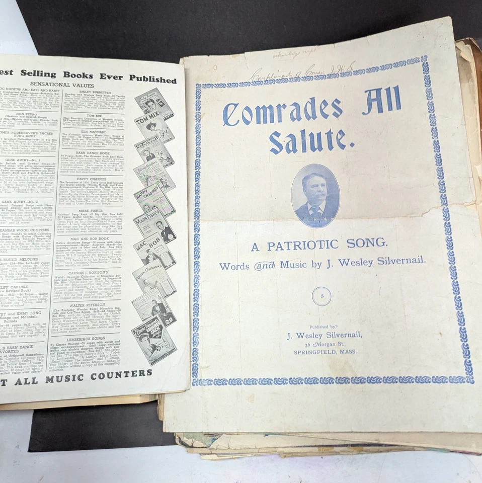 LOTE de partituras de colección acordes clásicos patrióticos nativos occidentales Foto 3 de 4