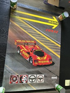 1980’s Original Vintage Momo - Corse (Porsche) Poster Made In Italy