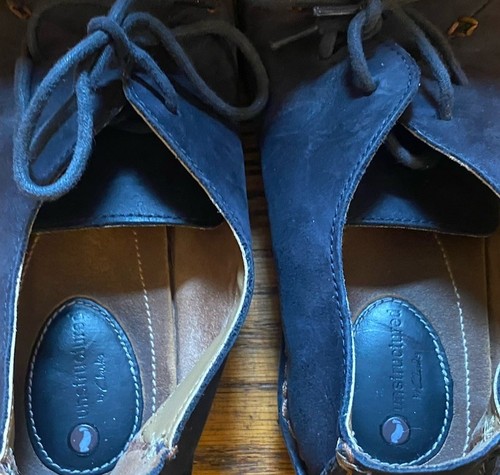 Clarks Janey Mae Womens Navy Leather Oxford Flats Shoes 9 Gum Sole - Picture 6 of 8