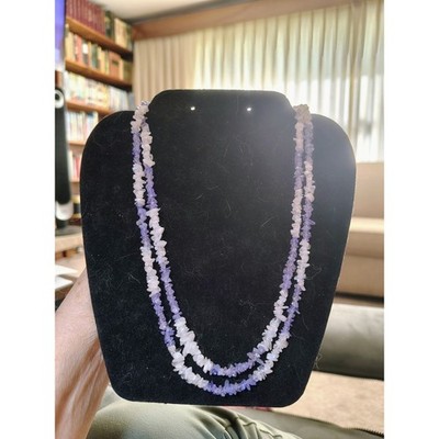 925 Amethyst Mondstein Doppelstrang Halskette