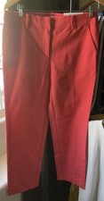 LOFT Womens Red Slim Fit Dress Pants Flat Fro...