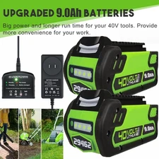 6.0/8.0/9.0AH For Greenworks 40V G-MAX Lithium Ion Battery/Charger 29462 29252