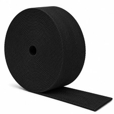 Mandala Crafts Black Cotton Twill Tape Ribbon - 2 Inches x 1800 Inches,