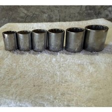 Craftsman 6pc 1/2 Drive 12 Point Socket Set 7/8 to 1-1/4 Made in USA Chrome