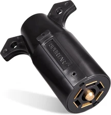 Spurtar 7 Pin Trailer Plug 7 Way Round RV Style Flat Blade Trailer Light Wiring 