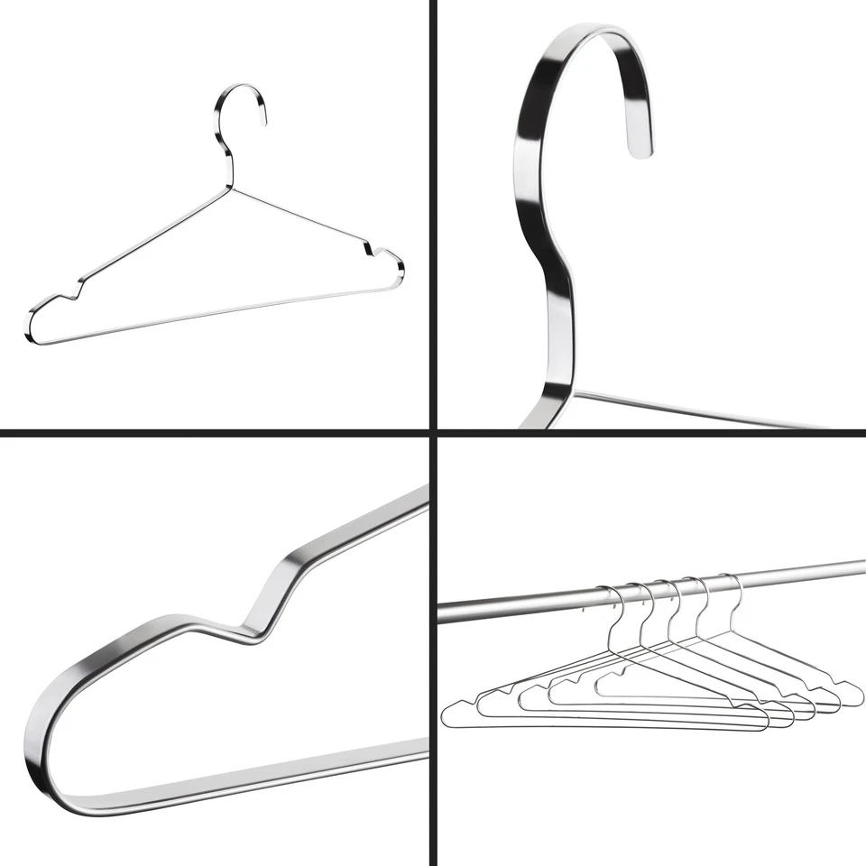 Kleiderbügel Garderobenbügel Edelstahl 5-15x L 450mm für Hemd Jacke Bluse SOTECH - Bild 3 von 4