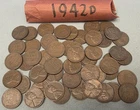 1942 D LINCOLN CENT ROLL 50 COINS