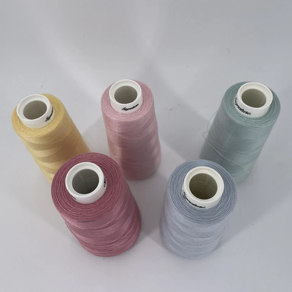Signature QT Cone Thread 40 wt Pastel Cotton Wrapped Poly 5 Partial Cones USA - Image 2 of 4