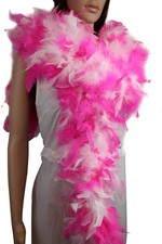 Chandelle Feather Boa, 80 Gram, 2 Yards, Candy Pink, White, Party, Costume