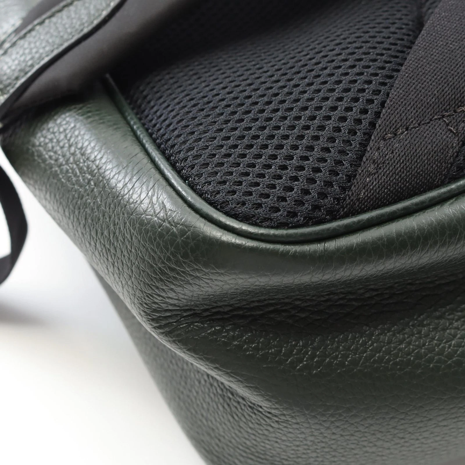 Borsa zaino Coach Signature stampa rivestita tela CF344 pelle verde usata