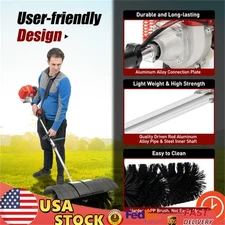 52CC 2-Stroke Gas Power Brush Broom Driveway Sweeper Artificial Grass Snow Clean