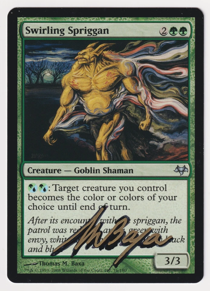 Signed Swirling Spriggan Proof Sketch MP Eventide Artist Thomas M. Baxa MTG AP! - Image 2 of 2