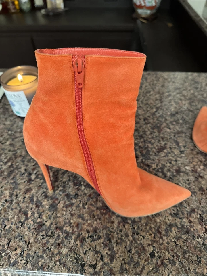 Christian Louboutin Naranja Alteza Tina Plataforma Gamuza Botas EU 38 US 7.5 8 Foto 3 de 4