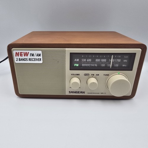 Sangean WR-11 AM/FM Tabletop Radio Real Wood Cabinet Tested Working | eBay