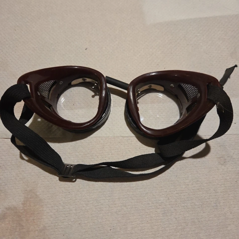 Gafas de seguridad Willson vintage de baquelita Steampunk industriales malla laterales EE. UU. anti Foto 2 de 4