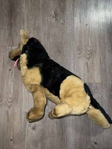 Peluche cane pastore tedesco XL 26” cucciolo nero e marrone vintage raro 1998 - Foto 9 di 15