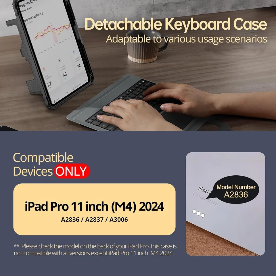Nillkin Magic Keyboard Case for iPad Pro 11 inch M4 2024, Backlit Travel Case - Image 3 of 4