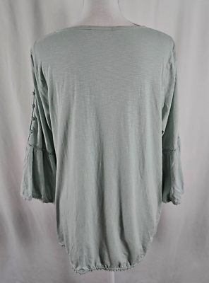 J Jill Womens Pullover Top Mint Green V Neck Cotton Modal Spandex