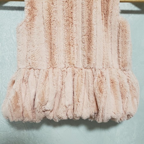 Bebe Girls Pink Faux Fur Ruffle Zip Up Vest Size 4 - Picture 3 of 10