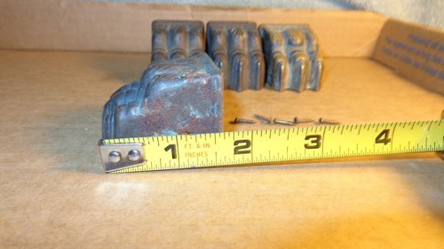 4 Vintage Hardware Metall Klauenfüße Möbel Waschtisch Tisch Kommode Kappen Abdeckungen - Bild 10 von 10