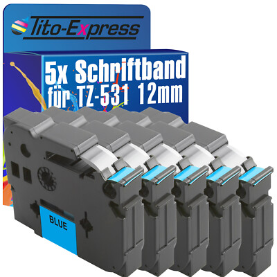 5x Schriftband für Brother TZe-531 P-Touch 1000 1000 BTS 1000 F 1005 BTS 1005 F