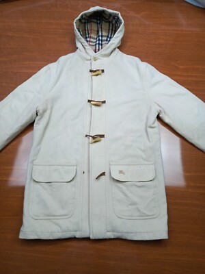 Vintage BURBERRY Duffle Coat Hooded winter Coat Nova Check Kids