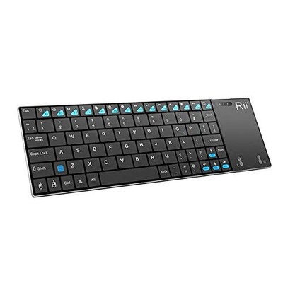 Rii (Newest Version) K12+ Mini Wireless Keyboard with Touchpad Mouse, Stainle...