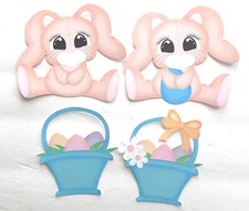 Easter Bunny Basket Flowers Egg Scrapbook Card Making Embellishment