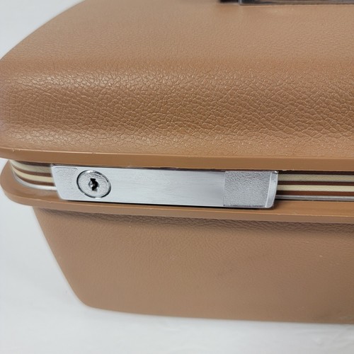 VTG Samsonite Concord Survivor Train Case Brown With 2 Keys 15 Inch 1970s - Picture 22 of 23