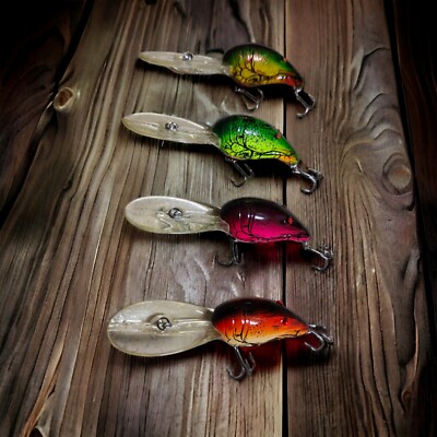 4pcs Crawfish Lures - Hard Crankbait Bait for Bass, Pike, Saltwater Freshwater