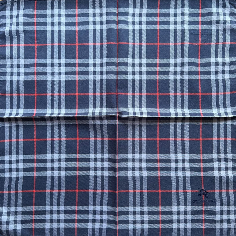 PAÑUELO VINTAGE AZUL CUADROS Y CUADROS HOMBRE BOLSILLO CUADRADO ALGODÓN 19" A1161 Foto 2 de 3