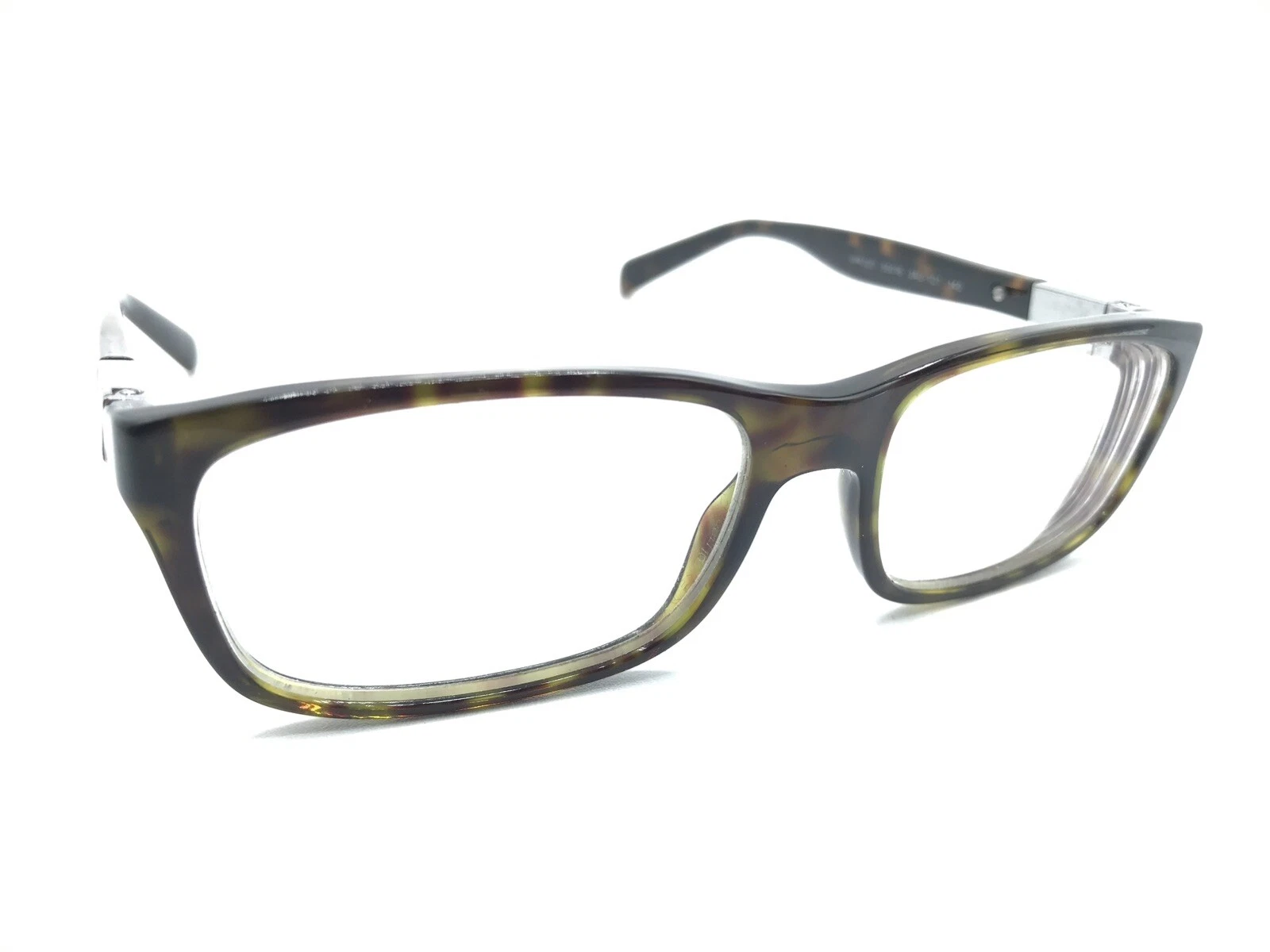 Prada VPR 02O 2AU 1O1 Tortoise Brown Rectangle Eyeglasses Frames 55 16 140 Italy