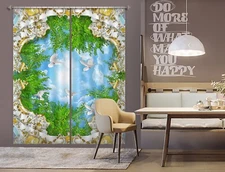 3D Sky Cloud Dove ZHUA135 Photo Curtain Window Blockout Fabric Amy 2023