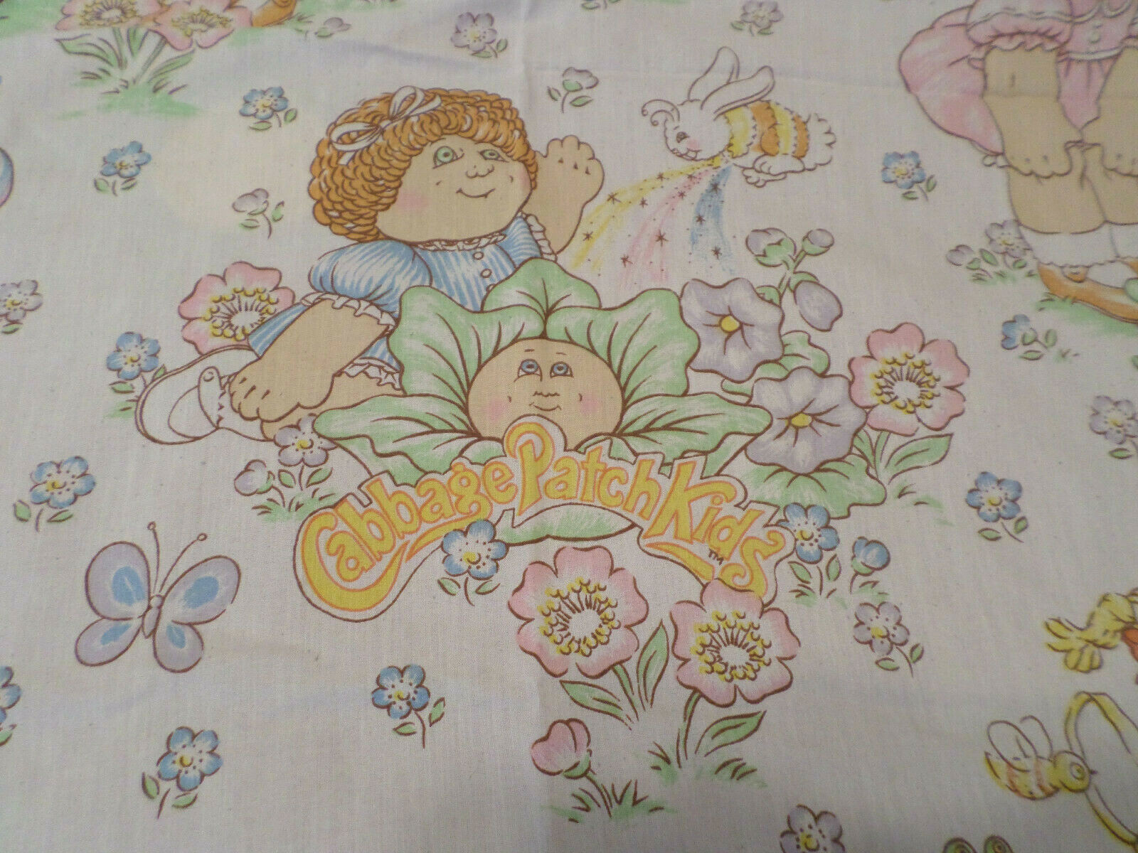 Vtg 1983 Cabbage Patch Kids Performance/Springs Complete Twin Sheet Set