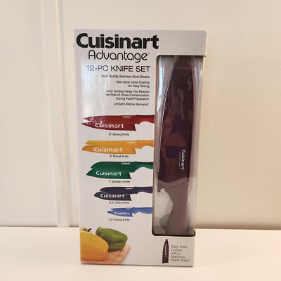 Cuisinart Advantage Set 12 Coltelli In Acciaio Inox Con Rivestimento Antiaderente E Protezioni Colorate - 5