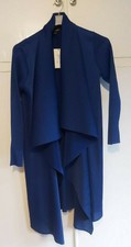 James Lakeland Oversized Lapel Long Jacket Blue Size 14-16 Rrp £265.00